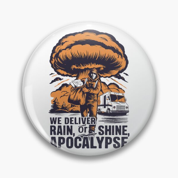 Item preview, We Deliver Rain or Shine or Apocalypse Funny Mushroom Cloud Design designed and sold by Peter Stawicki.