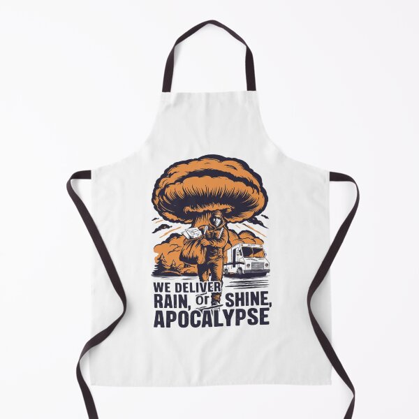 Item preview, We Deliver Rain or Shine or Apocalypse Funny Mushroom Cloud Design designed and sold by Peter Stawicki.