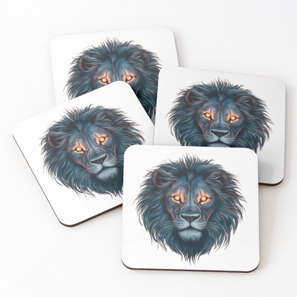 Item preview, Blue lion head with orange eyes designed and sold by MyNiceDesigns.