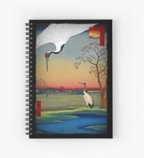 Chinese Cranes in the Sunset Spiral Notebook