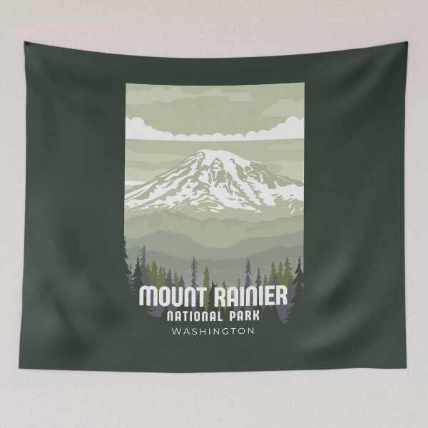 Item preview, A Vintage Travel Art of the Mount Rainier National Park - Washington - US  designed and sold by GoodOldVintage.