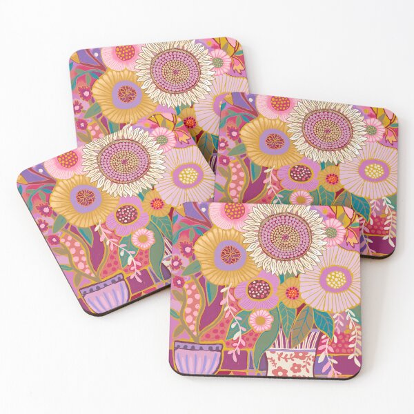 Item preview, Pink and yellow Summer Blooms designed and sold by Janet Broxon.