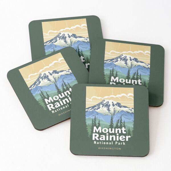 Item preview, A Vintage Travel Art of the Mount Rainier National Park - Washington - US  designed and sold by GoodOldVintage.