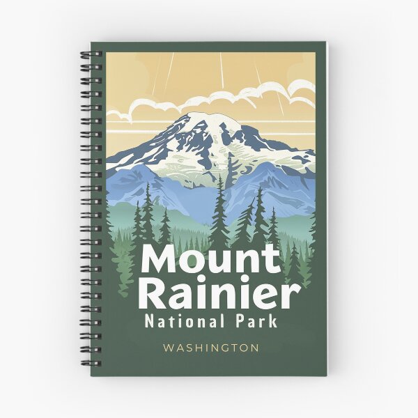 Item preview, A Vintage Travel Art of the Mount Rainier National Park - Washington - US  designed and sold by GoodOldVintage.
