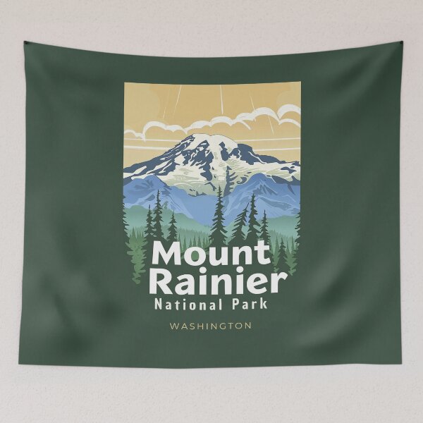 Item preview, A Vintage Travel Art of the Mount Rainier National Park - Washington - US  designed and sold by GoodOldVintage.