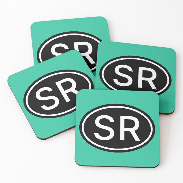 Item preview, SR Initials Monogram Oval White Letters designed and sold by Jeallan Designs.