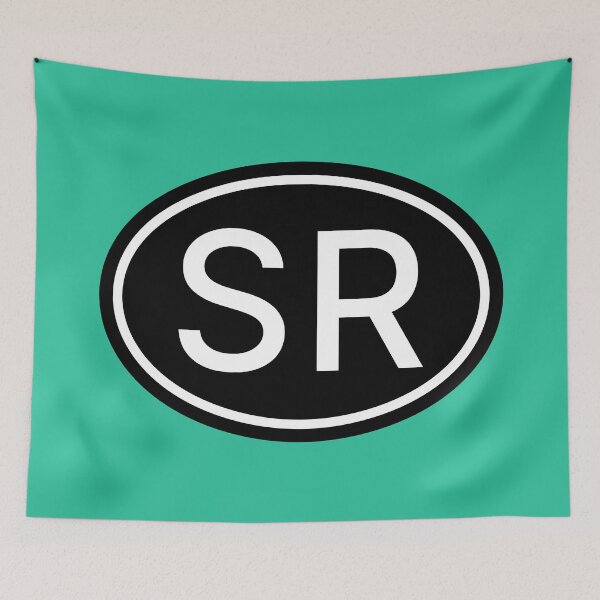 Item preview, SR Initials Monogram Oval White Letters designed and sold by Jeallan Designs.