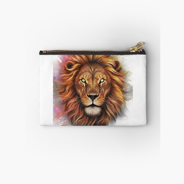 Item preview, Lion head with colorful hair tips designed and sold by MyNiceDesigns.