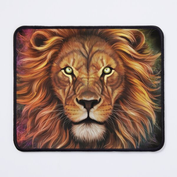 Item preview, Lion head with colorful hair tips designed and sold by MyNiceDesigns.