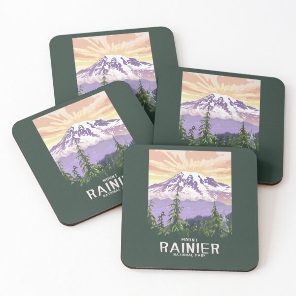 Item preview, A Vintage Travel Art of the Mount Rainier National Park - Washington - US  designed and sold by GoodOldVintage.