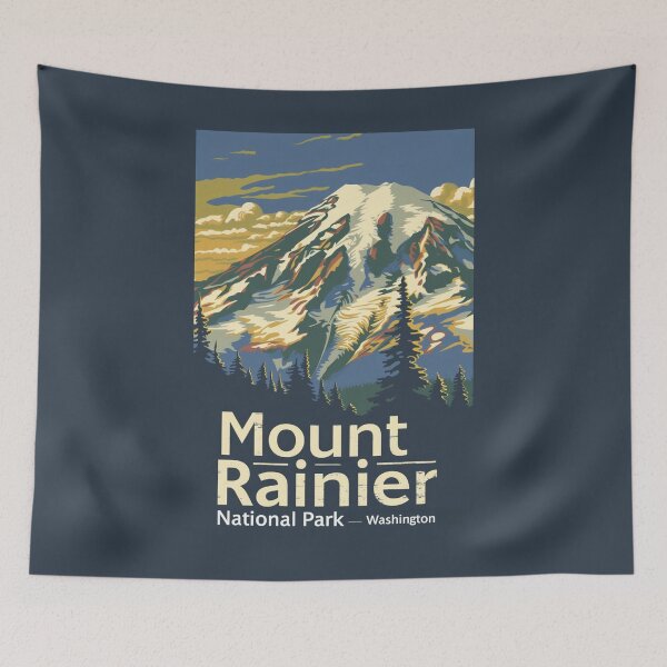 Item preview, A Vintage Travel Art of the Mount Rainier National Park - Washington - US  designed and sold by GoodOldVintage.