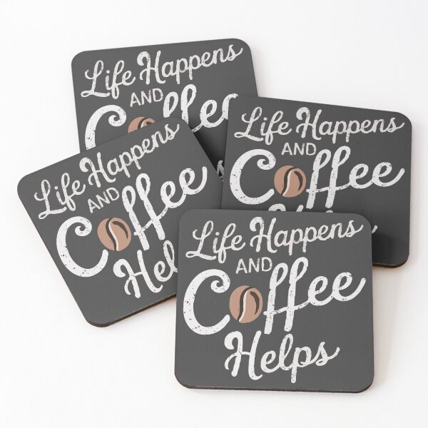 Item preview, Life happens and coffee helps, light color designed and sold by DoceVaga.