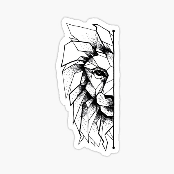 Geometric Lion Sticker