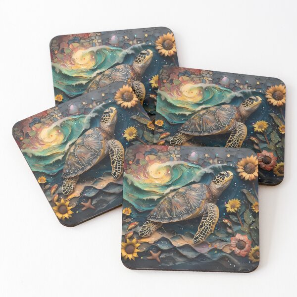 Item preview, 3D Sea Turtle Sunflower Ocean Vibes designed and sold by jendrip.