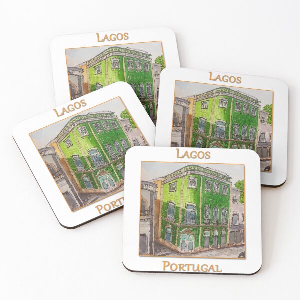 Item preview, Cute green tiled building in Lagos Portugal designed and sold by welshdesigns.