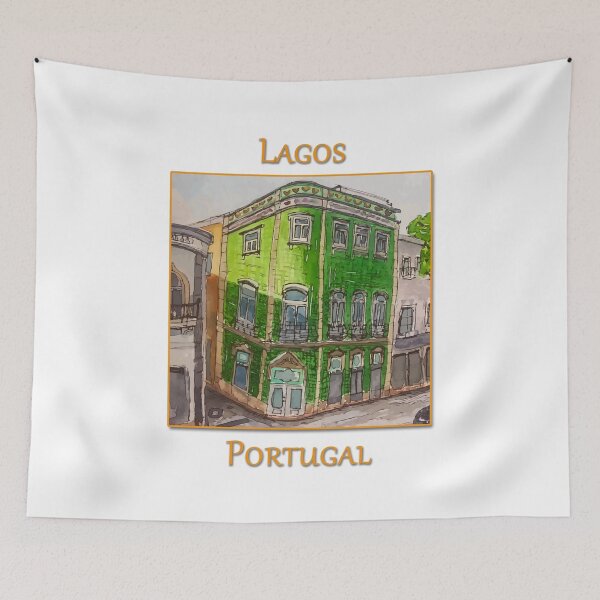 Item preview, Cute green tiled building in Lagos Portugal designed and sold by welshdesigns.