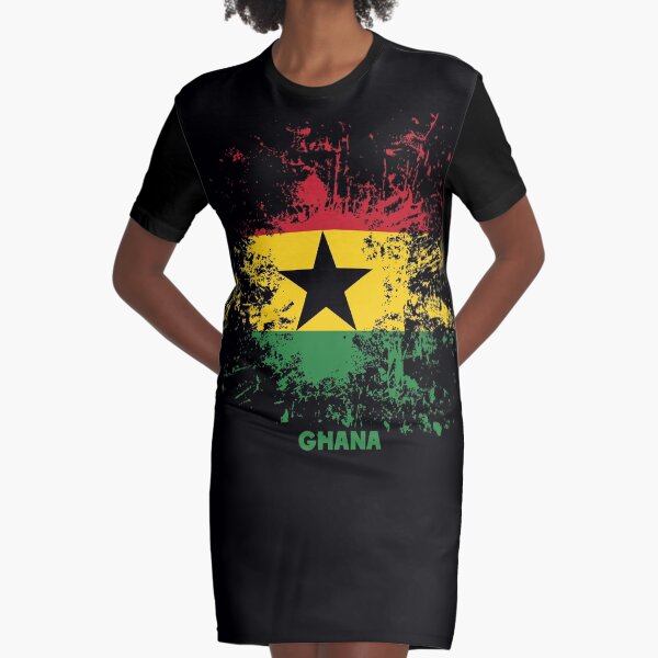 Vista previa del artículo con la obra «Acuarela ghanesa, bandera vintage de Ghana, traje ghanés», diseñado y vendido por Flags &  Maps.