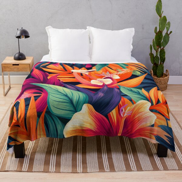 Item preview, Vibrant Orange Tropical Flower Print  designed and sold by KT1981.