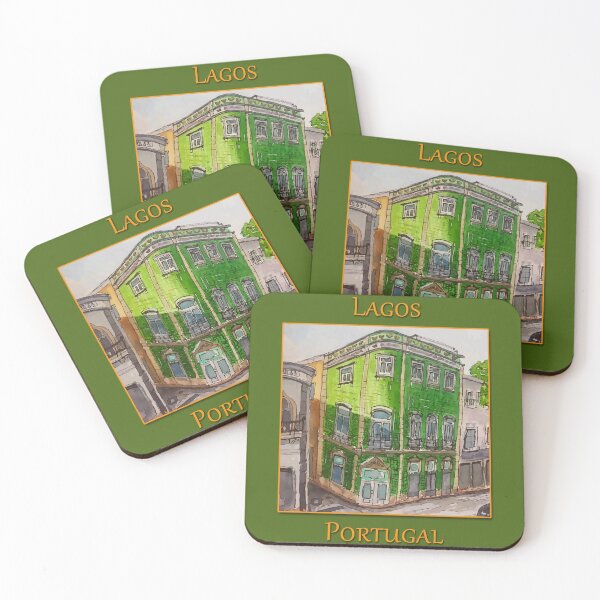 Item preview, Cute green tiled building in Lagos Portugal designed and sold by welshdesigns.