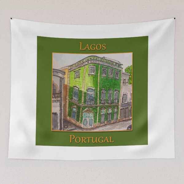 Item preview, Cute green tiled building in Lagos Portugal designed and sold by welshdesigns.