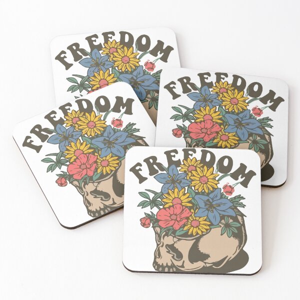 Item preview, Freedom Skull with Flowers designed and sold by -DEEWOLF-.
