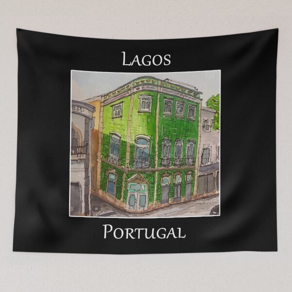 Item preview, Cute green tiled building in Lagos Portugal designed and sold by welshdesigns.