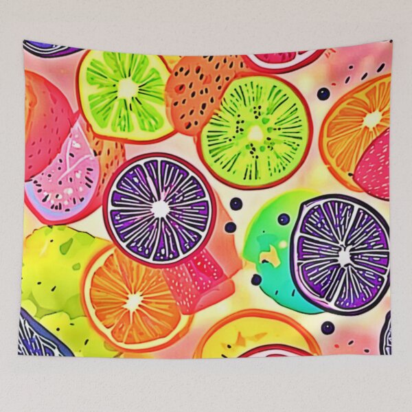 Item preview, Rainbow Citrus: Juicy Pattern designed and sold by Health And Fitness Posts e-Store.