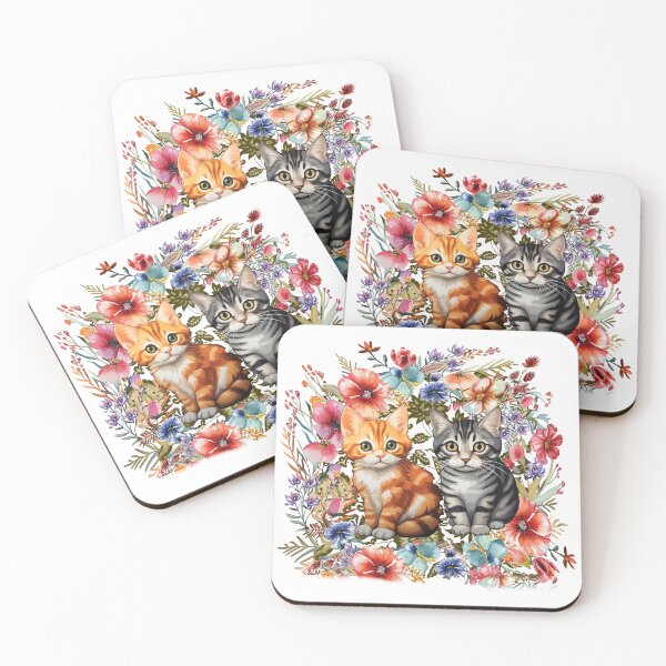 Item preview, kittens Floral Design designed and sold by JNgraphictopia.