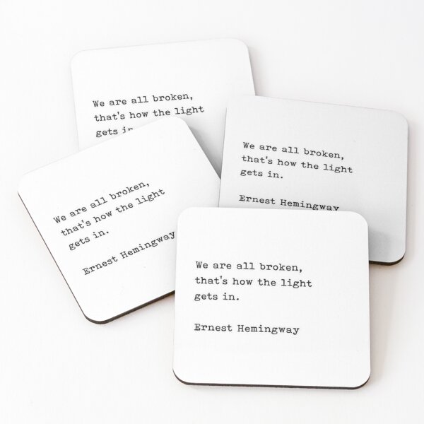 Item preview, We are all broken - Ernest Hemingway Quote designed and sold by the little fennec.