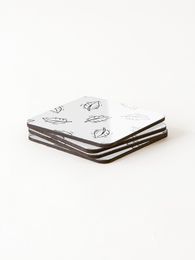 Thumbnail 4 of 5, Coasters (Set of 4), Leave pattern designed and sold by InfiniteSticker.