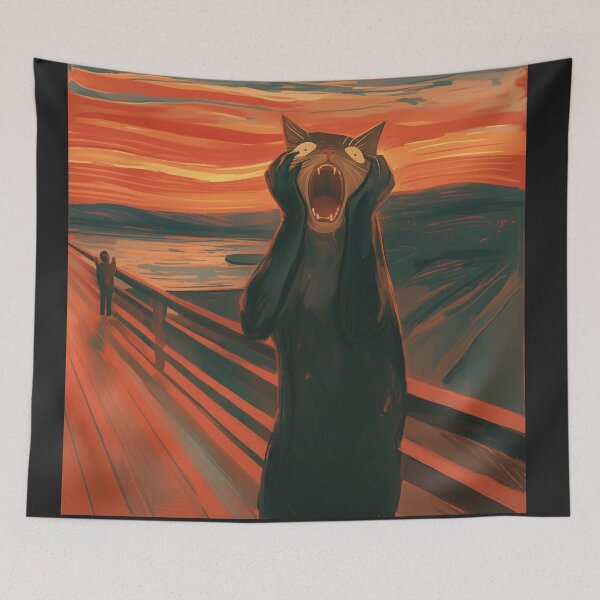 Item preview, Scream black cat designed and sold by Quirkyaesthetics.