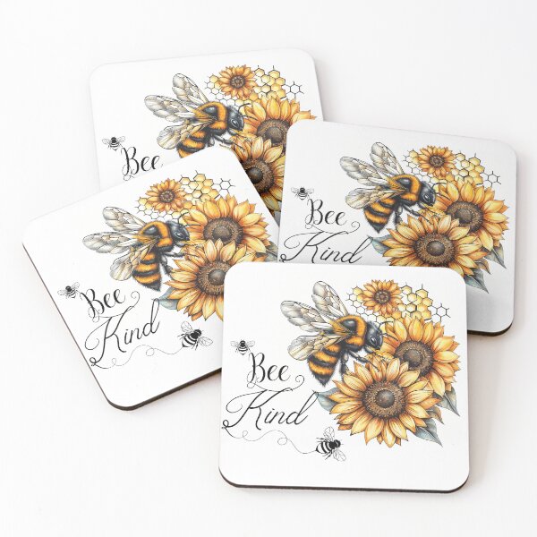 Item preview, Bee kind  bumblebee and sunflower inspirational  designed and sold by Inktown.