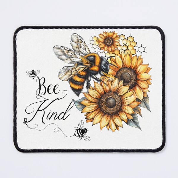 Item preview, Bee kind  bumblebee and sunflower inspirational  designed and sold by Inktown.