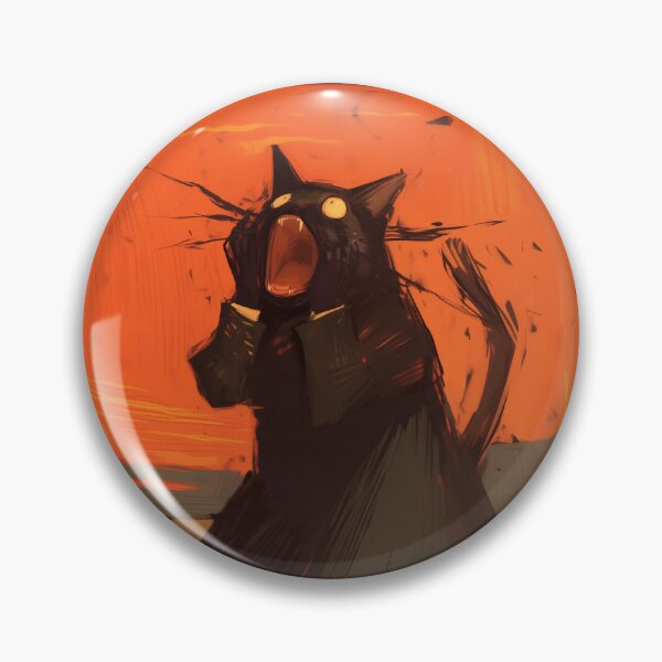 Item preview, Dramatic Screaming black cat designed and sold by Nowshin Tasnim.
