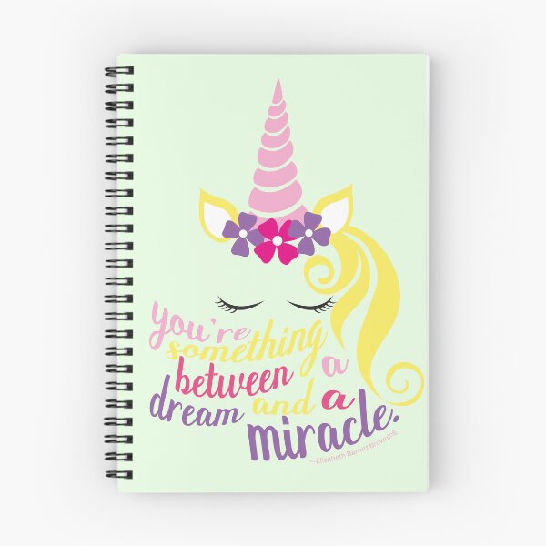 Item preview, Dream and Miracle: Elizabeth Barrett Browning Quote Unicorn with Multicolor Font designed and sold by Alternating Current Press.