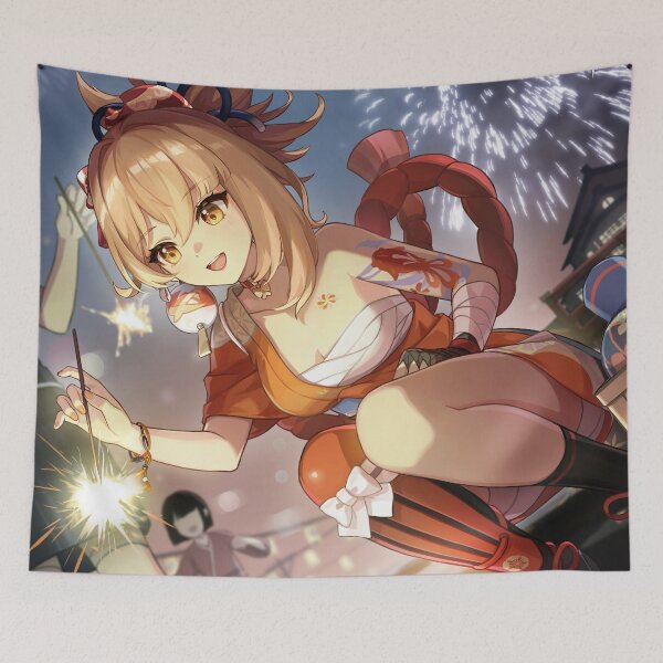 Item preview, Genshin Impact - Yoimiya Official Birthday Artwork 2024 designed and sold by Krimsy.