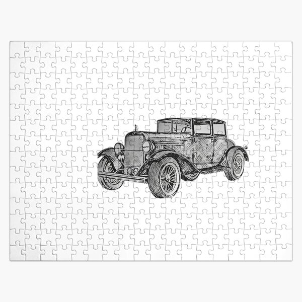 vintage studebaker classic car sketch prints Jigsaw Puzzle