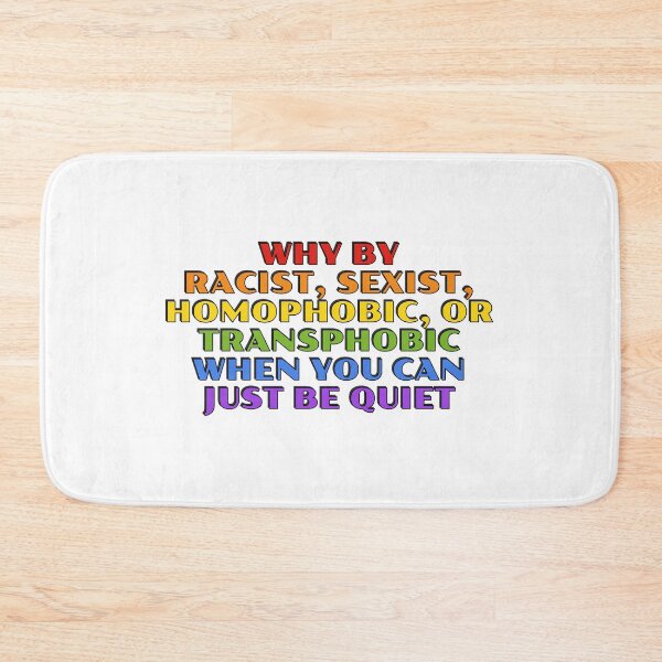 Item preview, Why be racist funny gay phrases in rainbow colors designed and sold by Inspirationmotivation.