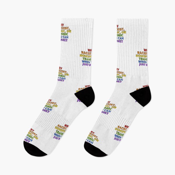 Item preview, Why be racist funny gay phrases in rainbow colors designed and sold by Inspirationmotivation.