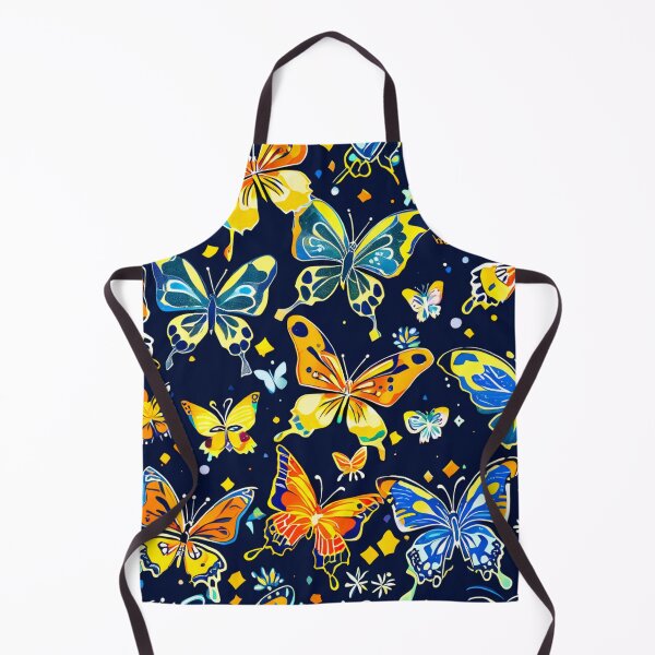 Item preview, Butterflies series printed fabric, multi colors, navy blue background designed and sold by janjacbu.