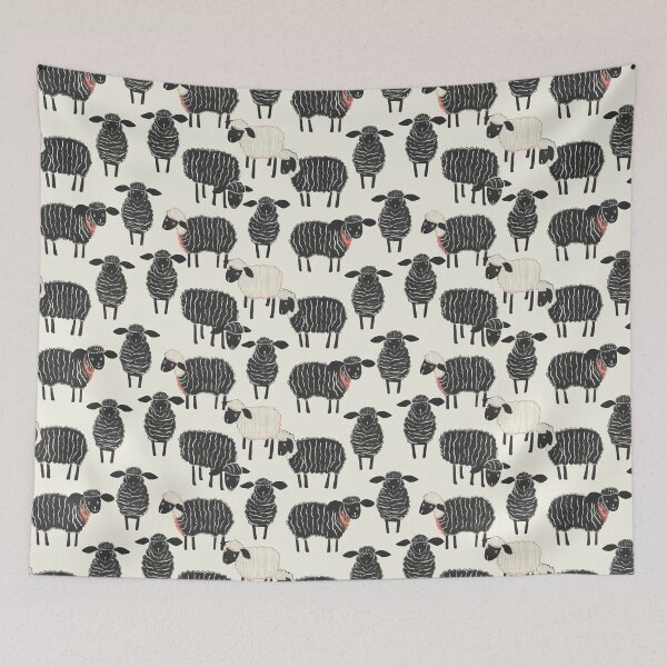 Item preview, Cute Northumberland Black and White Sheep designed and sold by Monochrome-Dog.