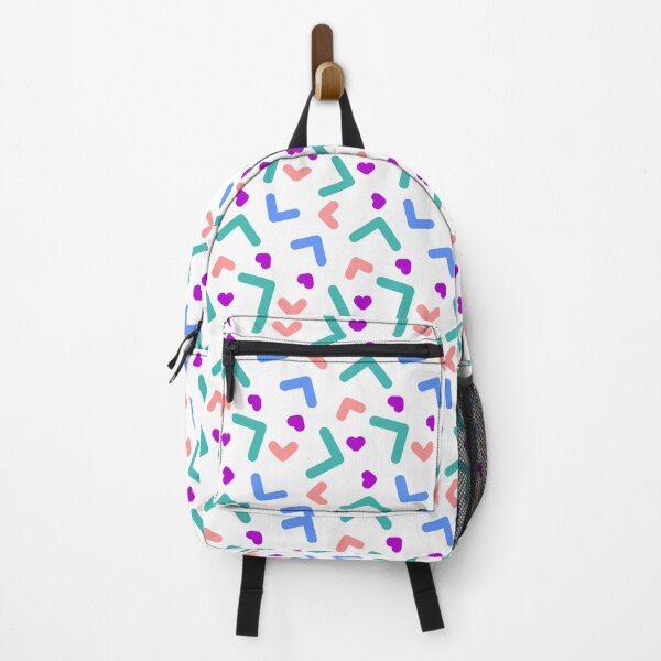 Item preview, Love Hearts Colorful Pastel Memphis Pattern White designed and sold by EvergreenMotifs.