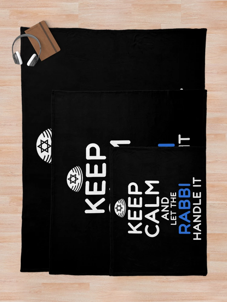 Thumbnail 5 of 6, Throw Blanket, Keep Calm And Let The Rabbi Handle It designed and sold by SharpThreadZ.