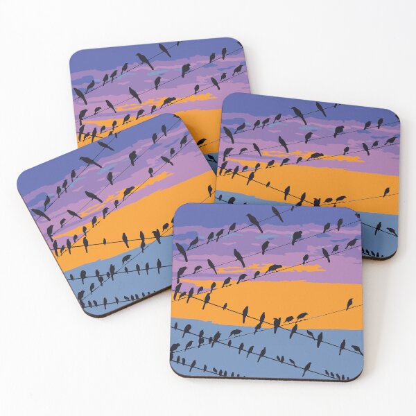 Item preview, Birds on a Wire Sunset designed and sold by Corner-Distro.