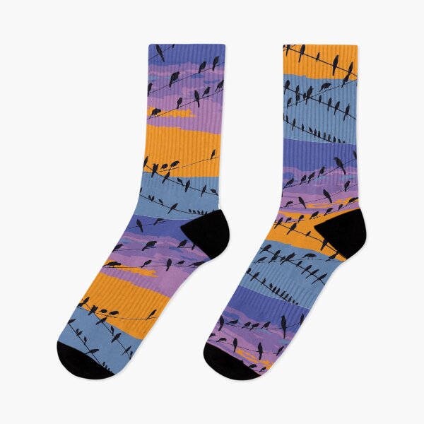 Item preview, Birds on a Wire Sunset designed and sold by Corner-Distro.