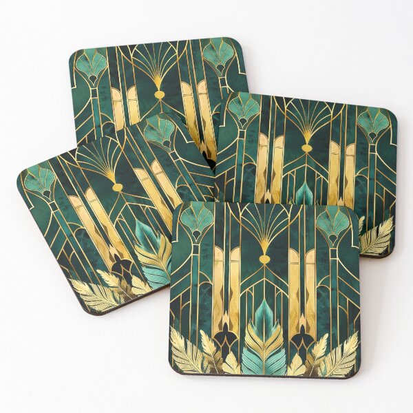 Item preview, Luxurious Aesthetic, Gatsby Glamour Dark Green Gold designed and sold by Vic Torys ☆.