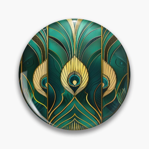 Item preview, Luxurious Pattern, Gatsby Glamour Dark Green Gold designed and sold by Vic Torys ☆.