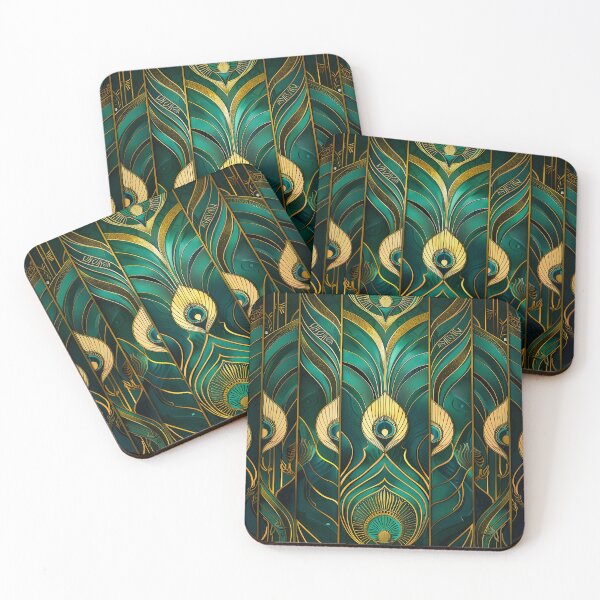 Item preview, Luxurious Pattern, Gatsby Glamour Dark Green Gold designed and sold by Vic Torys ☆.