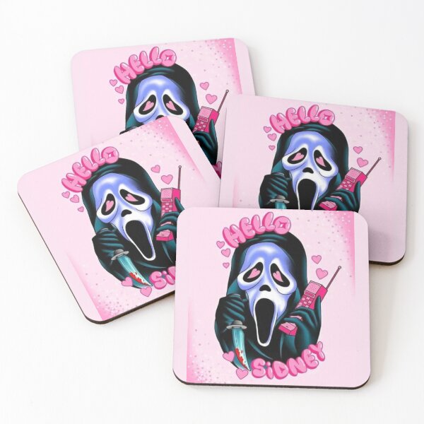 Item preview, Playful Ghostface with Knife and Phone Art Print - Spooky Cute Decor designed and sold by Jennifer Adair.