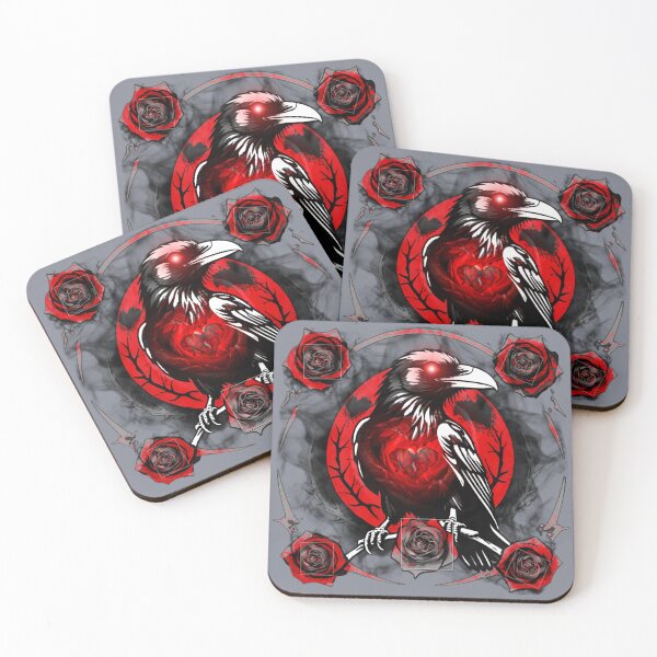 Item preview, Raven of Roses | Gothic Red & Black Floral Crow Graphic designed and sold by DopeStick.